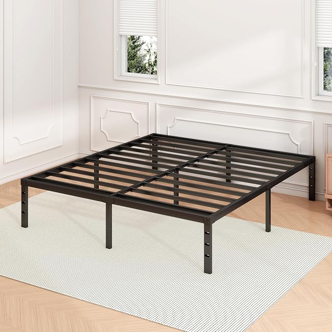 Hafenpo 12 Inch Full Bed Frame, Under Bed Storage, Black | Sturdy Metal Platform Full Size, No Box Spring Needed, Heavy Duty, Easy Assembly, Strong Bearing Capacity