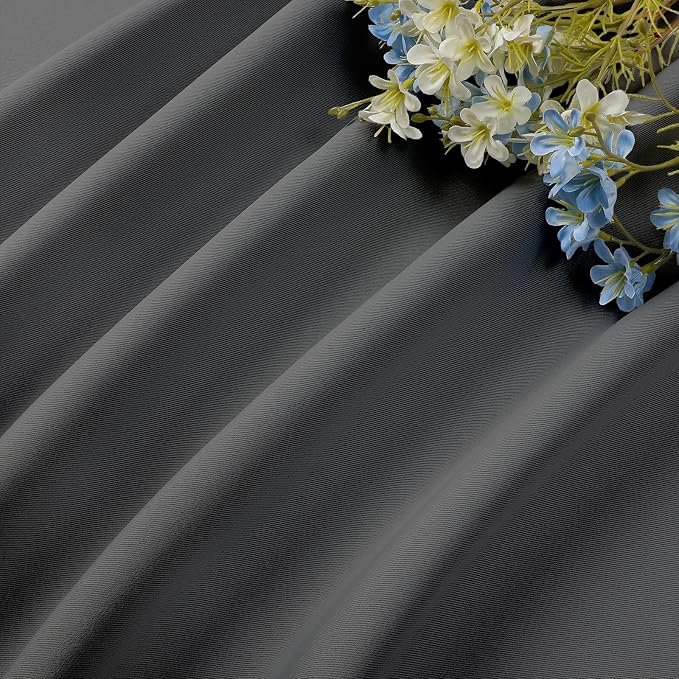 CUCRAF Custom Blackout Curtains for Bedroom Living Room, Rod Pocket Room Darkening Curtain Thermal Insulated Light Blocking Window Drapes 1 Panel (Custom Size, Light Grey)