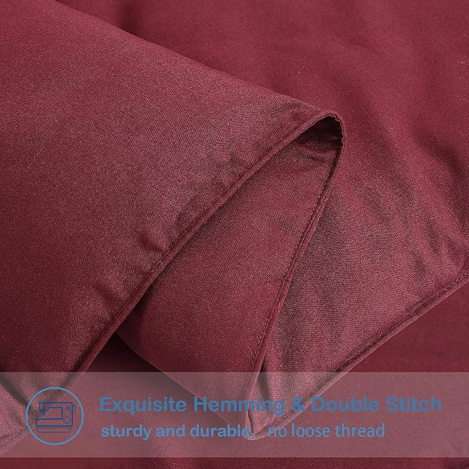 EASELAND Twin XL Down Alternative Comforter, Burgundy, 68x92 Inches | College Dorm Quilted Duvet Insert, Soft Lightweight Bedding with Corner Tabs, Breathable Machine Washable Dorm Essentials
