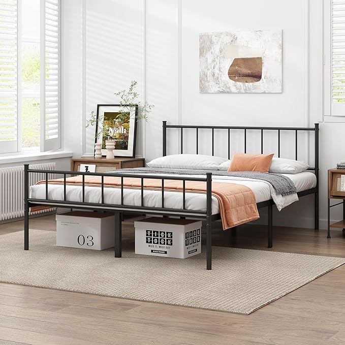 DIIYIV Full Metal Bed Frame,Steel Slat Support,Noise Free,Easy Assembly | Full Size Bed,Mattress Foundation,Underbed Storage,No Box Spring Needed
