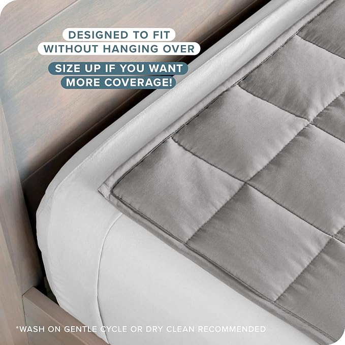 Bare Home Cotton Weighted Blanket (Light Grey, 60"x80" 20lbs) | Queen Size for Adults, All-Natural 100% Cotton, Premium Heavy Blanket Nontoxic Glass Beads