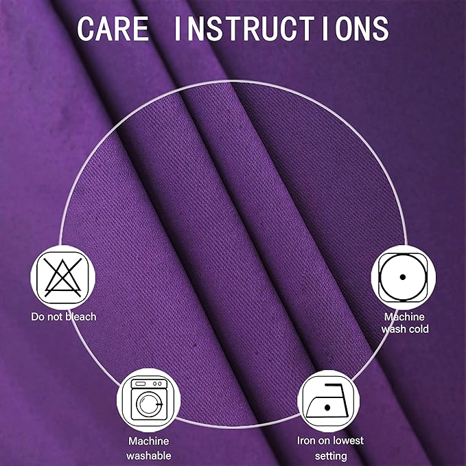 Purple Blackout Curtains 34 x 54 Inch Length/Set of 2 Curtain Panels/Thermal Insulated Room Darkening Blackout Curtains for Bedroom