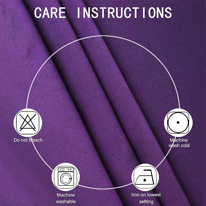 Blackout Curtains 42 x 84 Inch/Purple Curtains Set of 2 Panels/Room Darkening Curtains for Living Room and Bathroom