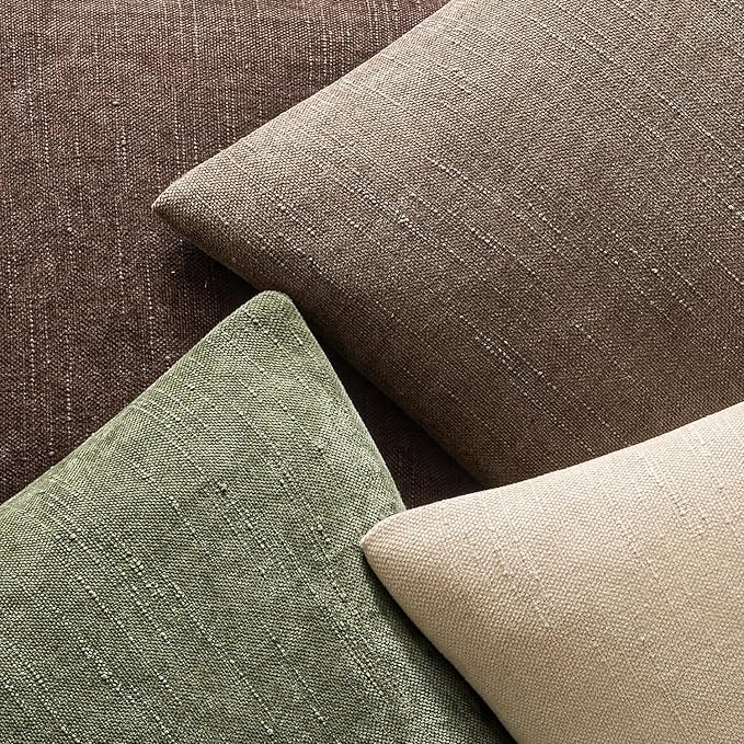 MIULEE Textured Chenille Throw Pillow Covers 18x18 Inch Sage Geen | Pack of 2 Decorative Soft Throw Pillows, Solid Textured Cushion Covers, Modern Home Decor for Couch Sofa Bedroom Living Room