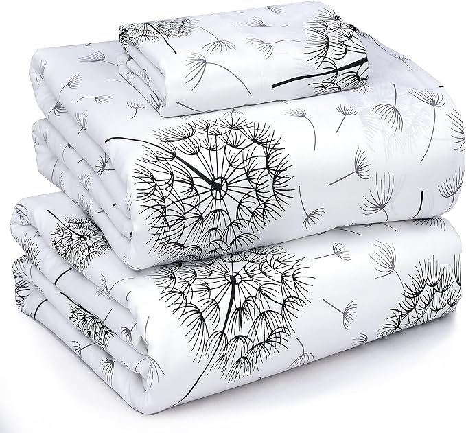 RUVANTI 100% Cotton Percale Sheets Twin XL Size, Dandelion | Crisp Cooling, Deep Pocket 16", Soft Breathable & Durable, Hotel-Style, 3 Piece Set