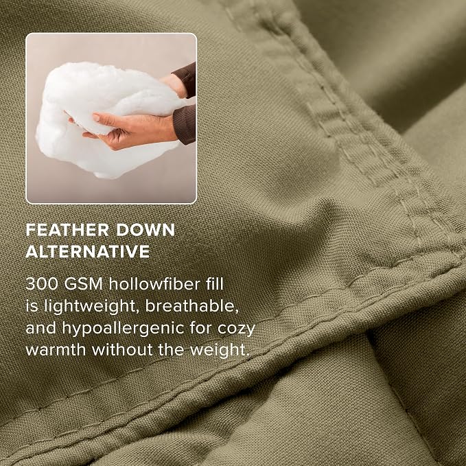 Bare Home Comforter Set - 1800 Ultra Soft (Twin/Twin XL, Olive) | All-Season, Breathable, Hypoallergenic, Premium 1800, Warm, Cozy