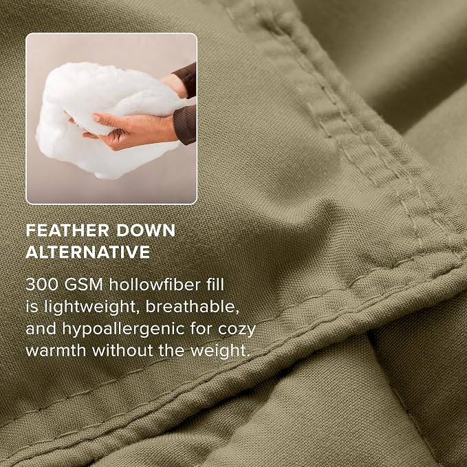 Bare Home Comforter Set - 1800 Ultra Soft (Oversized King, Olive) | All-Season, Breathable, Hypoallergenic, Premium 1800, Warm, Cozy