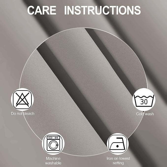 Light Beige Thermal Blackout Curtains/52 x 95 Inch/Set of 2 Panels Room Darkening Curtains