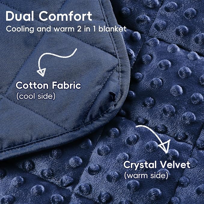 yescool Weighted Blanket for Adults 12 lb, 60 * 80in Queen Size Blanket | Minky Heavy Blanket for All Seasons Washable Weighted Blanket