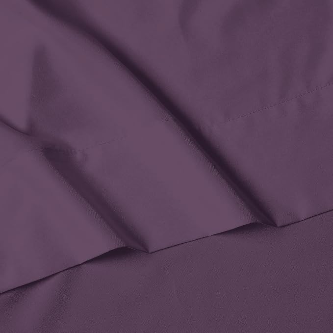 Elegant Comfort Luxury 1500 Premium Hotel Quality Microfiber 4-Piece Sheet Set - Wrinkle Resistant, All Around Elastic Fitted Sheet, Deep Pocket up to 16", Queen, Purple