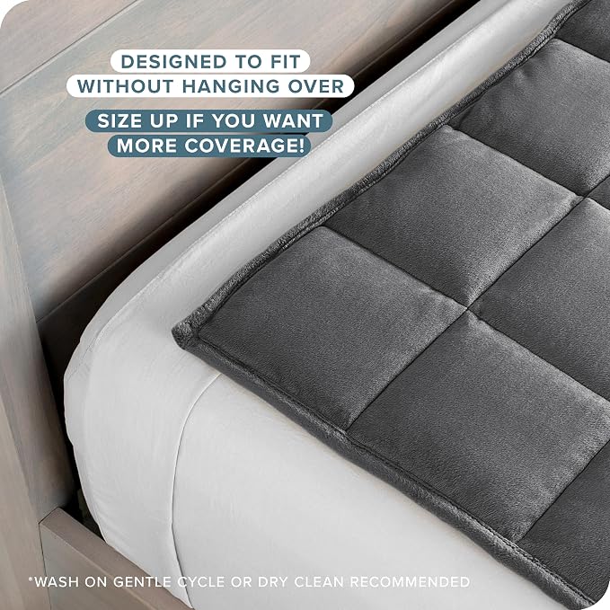 Bare Home Minky Fleece Weighted Blanket (Grey, 40"x60" 10lbs) | Twin or Full Size, Minky Fleece, Premium Heavy Blanket Nontoxic Glass Beads