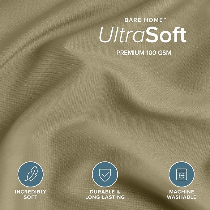 Bare Home Duvet Cover Set 1800 Ultra-Soft (Twin/Twin XL, Olive) | Lightweight, Cooling, Breathable, Premium 1800 Ultra-Soft, All-Season