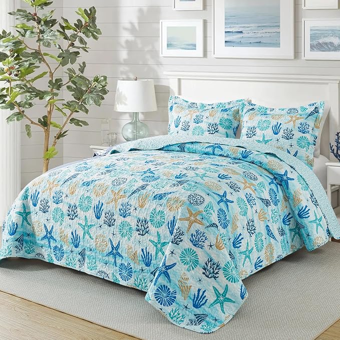 Quilt Bedspread Sets - West Coastal Pattern Reversible Coverlet Set, King Size
