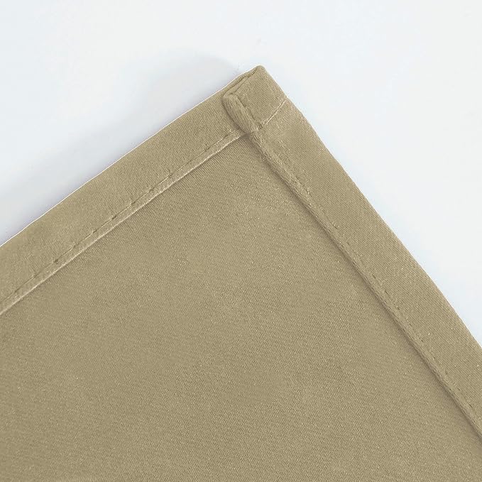 Beige Blackout Curtains 66 x 63 Inch Length/Set of 2 Curtain Panels/Thermal Insulated Room Darkening Blackout Curtains for Bedroom