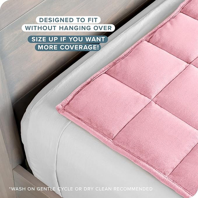 Bare Home Minky Fleece Weighted Blanket (Light Pink, 40"x60" 10lbs) | Twin or Full Size, Minky Fleece, Premium Heavy Blanket Nontoxic Glass Beads