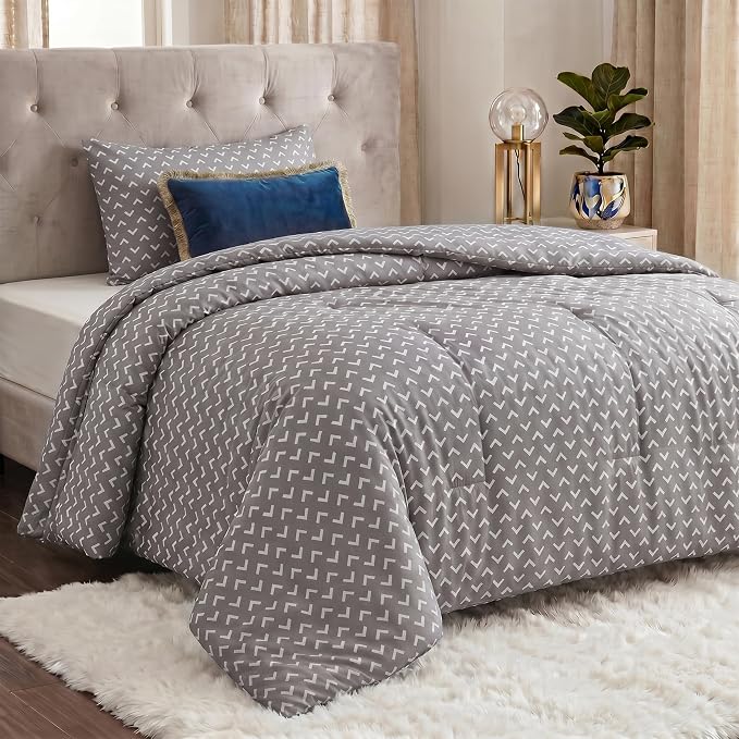 Utopia Bedding 2 Pc Twin Comforter Set, Printed Comforter, Arrows White | Comforter Set Includes Comforter (64x88) Inches, 1 Sham (20x26) Inches. Soft Microfiber Down Alternative, Machine Washable.