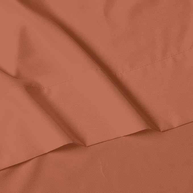 Elegant Comfort Luxury 1500 Premium Hotel Quality Microfiber 4-Piece Sheet Set - Wrinkle Resistant, All Around Elastic Fitted Sheet, Deep Pocket up to 16", Twin/Twin XL, Coral