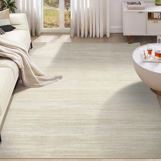 UERMEI 6x9 Washable Area Rug - Neutral Modern Abstract Living Room Rugs, Non-Slip Soft Large Indoor Floor Carpet for Bedroom Home Office & Under Dining Table Decor, Brown/Beige