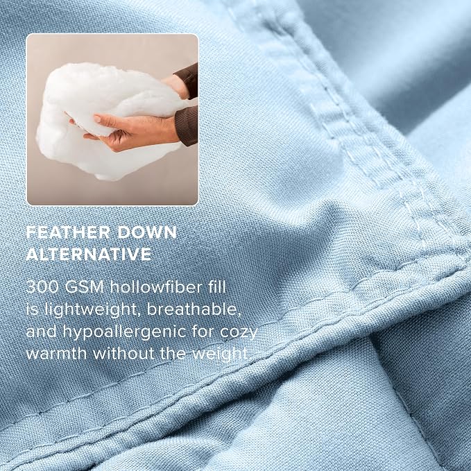 Bare Home Full Comforter Set - 1800 Ultra Soft (Full, Light Blue) | All-Season, Breathable, Hypoallergenic, Premium 1800, Warm, Cozy