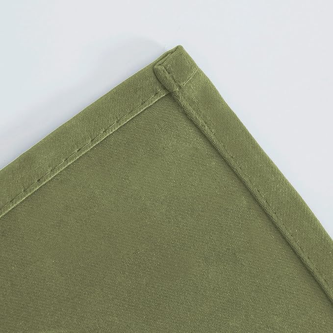 Olive Green Blackout Curtains 42 x 63 Inch Length/Set of 2 Curtain Panels/Thermal Insulated Room Darkening Blackout Curtains for Bedroom