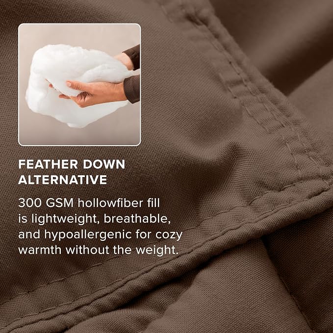 Bare Home Comforter Set - 1800 Ultra Soft (King/Cal King, Cocoa) | All-Season, Breathable, Hypoallergenic, Premium 1800, Warm, Cozy