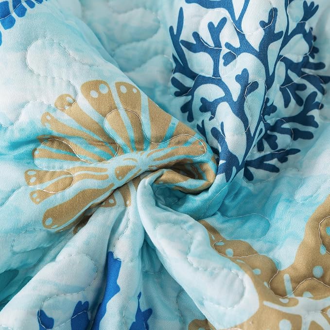Quilt Bedspread Sets - West Coastal Pattern Reversible Coverlet Set, Queen Size