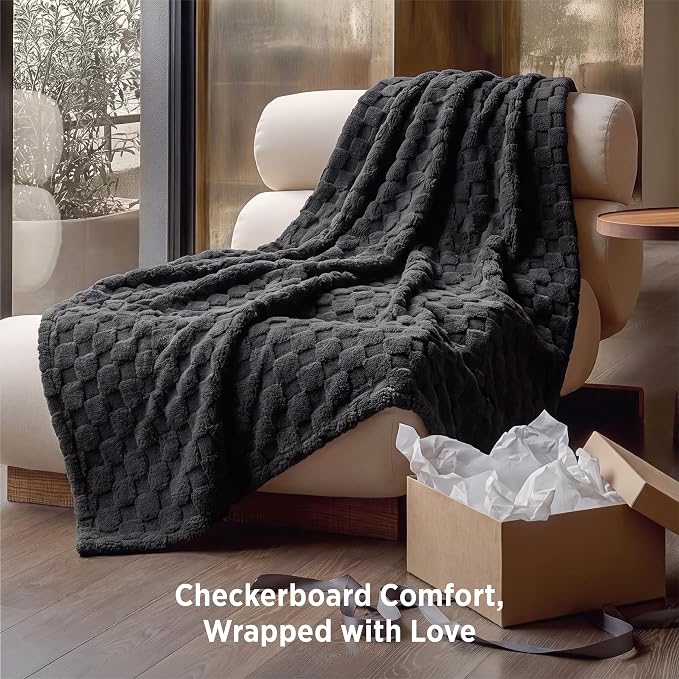 Bedsure GentleSoft Twin XL Blanket for Bed - Super Soft Cozy Fleece Blankets for Kids, Cute Throws for Girls, Dorm Room Essentials for Girls Teens Back to School, Dark Grey, 66x90 Inches