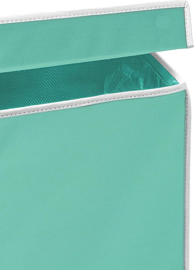 Simple Houseware Double Laundry Hamper with Lid & Removable Bags, Turquoise | with Handles for Bedroom, Laundry Room, Bathroom
