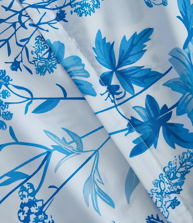Duvet Cover Cal King - Floral Duvet Cover - 3 Piece - Blue Dainty Floral | Soft Floral Duvet Cover 104 x 98 with 2 Pillow Shams, Zipper Closures & Ties, Floral Bedding for Women, Men, Kids & Teens