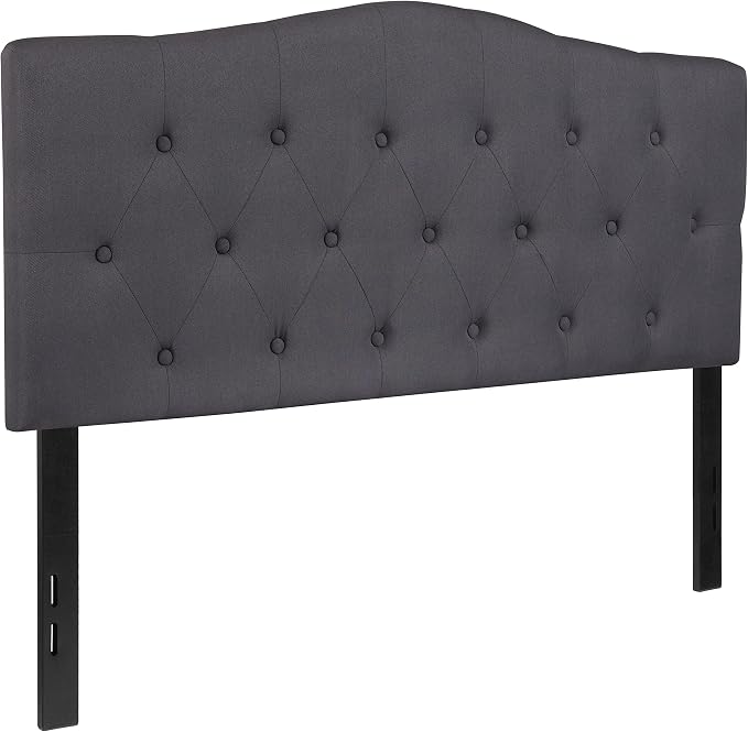 Flash Furniture Full Tufted Fabric Headboard, Dark Gray | Adjustable Height, Easy Install, Bedroom Decor