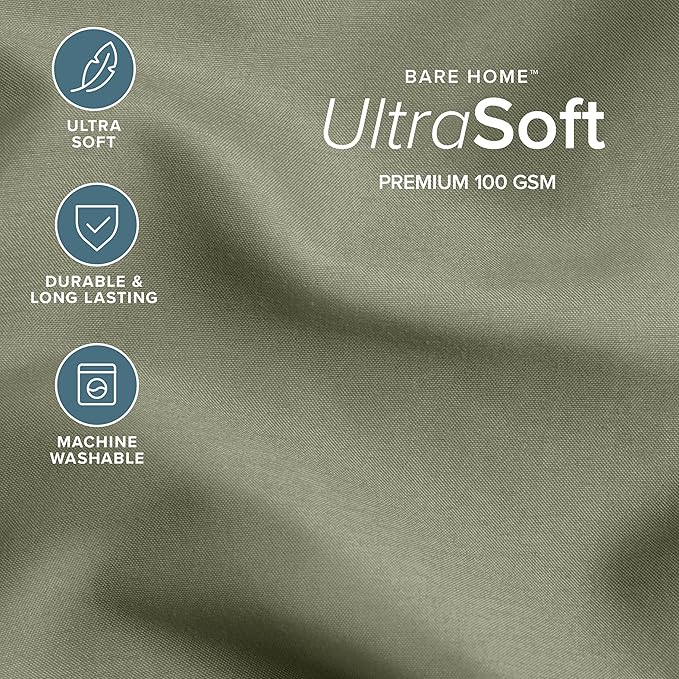 Bare Home Comforter Set - 1800 Ultra Soft (King/Cal King, Sage) | All-Season, Breathable, Hypoallergenic, Premium 1800, Warm, Cozy