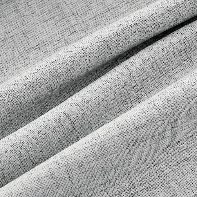 MIULEE 100% Blackout Linen Curtains for Bedroom 42 x 90 Inch Grey 2 Panels | Thermal Insulated, Room Darkening Drapes for Living Room, Back Tab Rod Pocket Pinch Pleated, Solid Luxury Decor