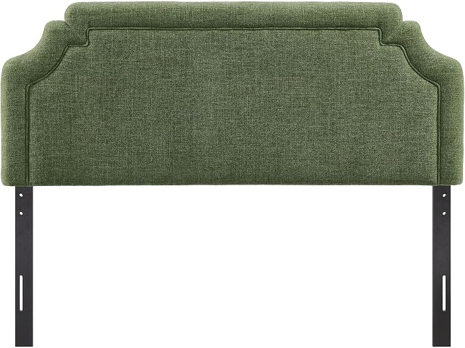 Modway Magnolia King Size Upholstered Fabric Headboard in Foliage - Padded Cushioned Headboard with Woven Heathered Upholstery and Adjustable Mounting Positions
