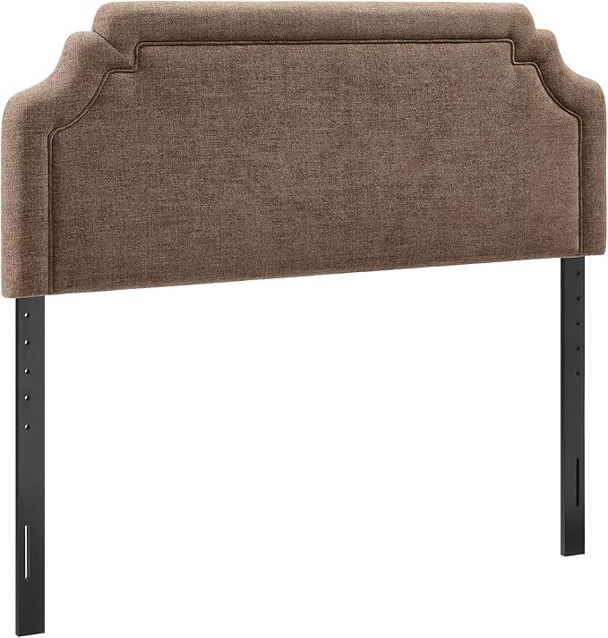 Modway Magnolia Full Size Upholstered Fabric Headboard in Mocha - Padded Cushioned Headboard with Woven Heathered Upholstery and Adjustable Mounting Positions