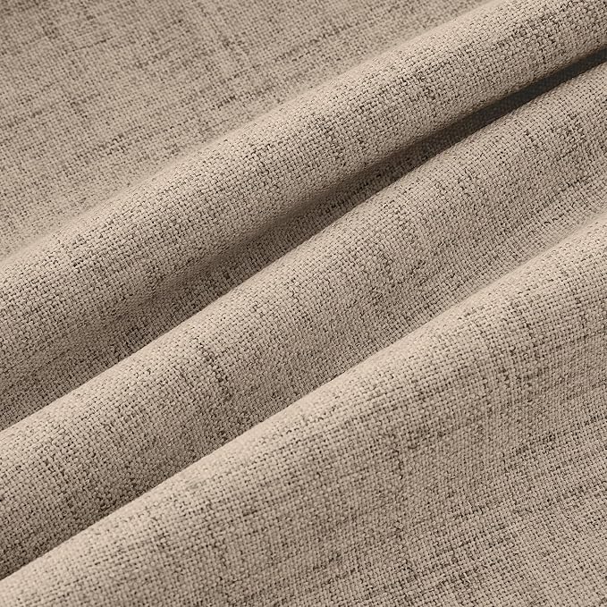 MIULEE 100% Blackout Linen Curtains 42 x 72 Inch Copper Brown 2 Panels | Thermal Insulated, Room Darkening Drapes for Bedroom Living Room, Back Tab Rod Pocket Pinch Pleated, Solid Luxury Decor