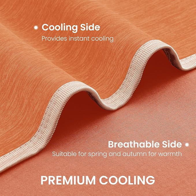 Topcee Cooling Blanket (90"x90"Queen Size) for Night Sweats Absorbs Heat to Keep Adults Cool on Warm Nights, Q-Max 0.5 Cooling Blankets for Hot Sleepers, Ultra-Cool Lightweight Blanket for Bed | Absorbs Heat Cold Summer Blanket for Night Sweats & Menop...