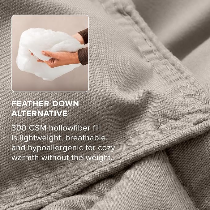 Bare Home Full Comforter Set - 1800 Ultra Soft (Full, Khaki) | All-Season, Breathable, Hypoallergenic, Premium 1800, Warm, Cozy