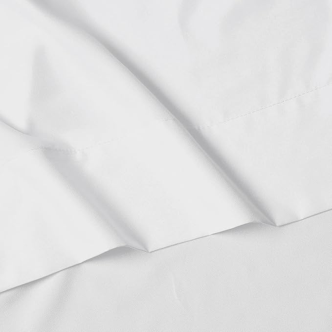 Elegant Comfort Luxury 1500 Premium Hotel Quality Microfiber 4-Piece Sheet Set - Wrinkle Resistant, All Around Elastic Fitted Sheet, Deep Pocket up to 16", RV Short Queen, White