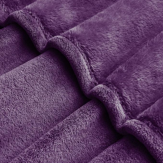 BEDELITE Fleece Blanket Soft Plush Oversized Bed Blanket Purple 120"x120" | Ultra Soft Plush Fleece, Lightweight Warmth, All Season Comfort, Fade Resistant, Machine Washable, Perfect for Sharing