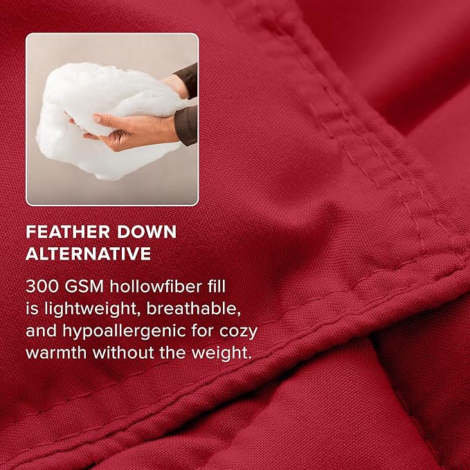 Bare Home Full Comforter Set - 1800 Ultra Soft (Full, Red) | All-Season, Breathable, Hypoallergenic, Premium 1800, Warm, Cozy