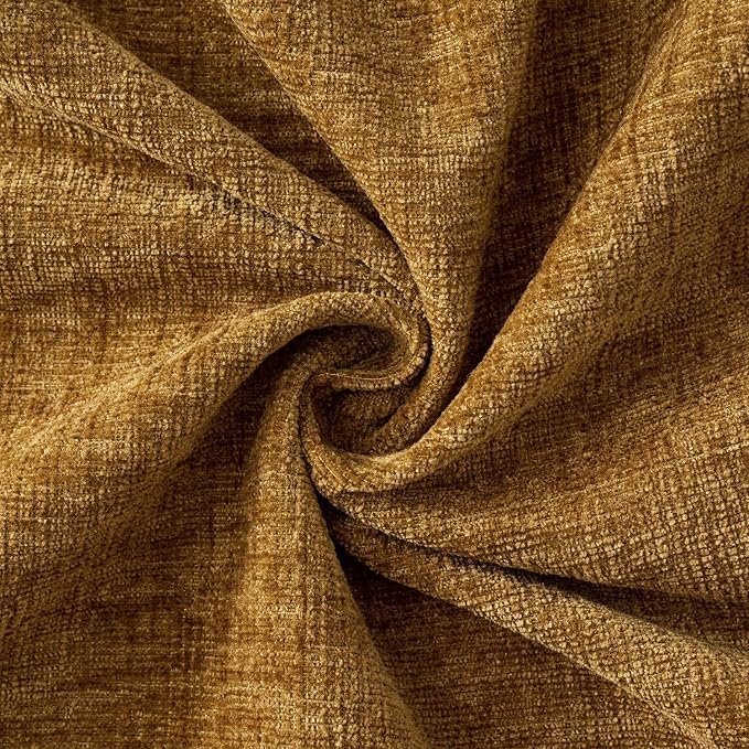 MIULEE Soft Chenille Throw Pillow Covers Mustard 20x20 Inch Pack of 2 | Modern Home Decor, Classic Decorative Pillows, Solid Dyed Cases, Boho Couch Cushion Covers for Sofa Bed Living Room