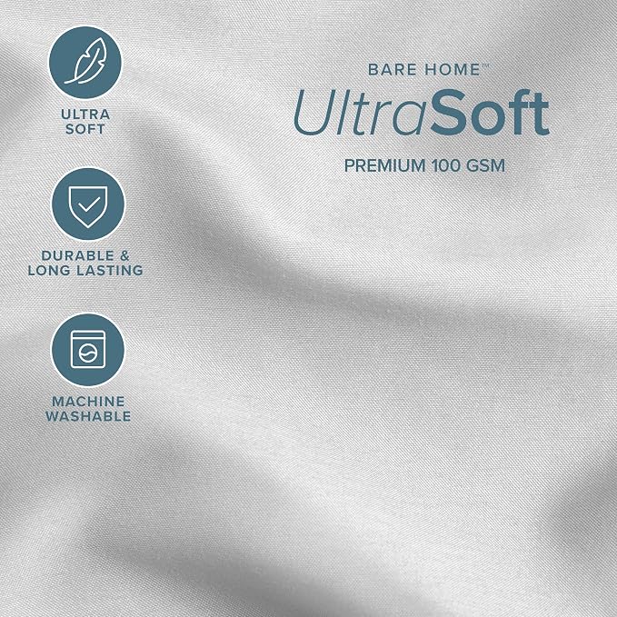Bare Home Comforter Set - 1800 Ultra Soft (Oversized Queen, Cloud Grey) | All-Season, Breathable, Hypoallergenic, Premium 1800, Warm, Cozy