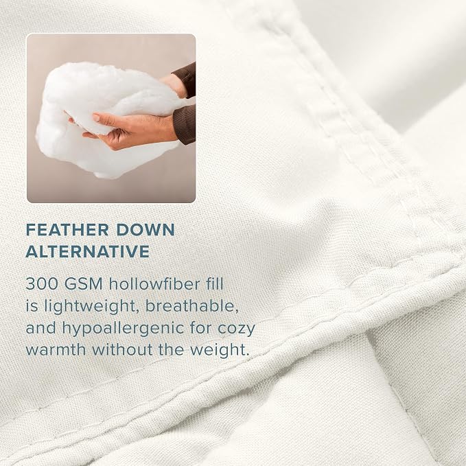 Bare Home Cal King Comforter Set (California King, Antique White) | All-Season, Breathable, Hypoallergenic, Premium 1800, Warm, Cozy