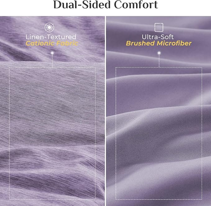 JOLLYVOGUE Purple Full Comforter Set, Cationic Dyeing Bed in a Bag Full 7 Pieces, Double-Tone Bedding Set with Down Alternative Comforter, Sheets, Pillowcases & Shams