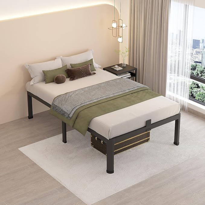 MAF 12 Inch Twin Metal Platform Bed Frame with Round Corner Legs | Mattress Baffle, 3000 LBS Heavy Duty Steel Slat Support, Noise Free, No Box Spring Needed, Easy Assembly, 10.4" Storage Space