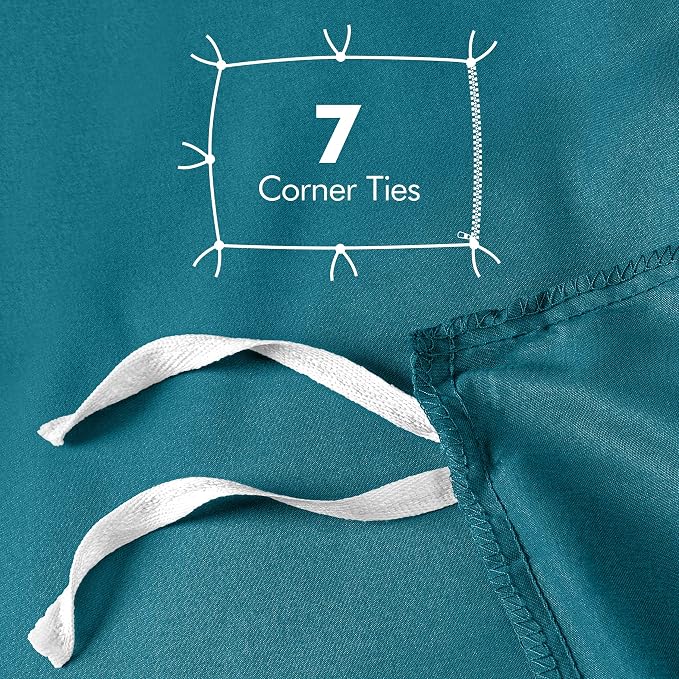 Duvet Cover Queen, 3 PC Cotton Like PolyesteR, Zipper Closure, Denim Blue | Extra Soft and Breathable, Wrinkle & Fade Resistant, Includes Duvet Cover and 2 Pillow Shams, Comforter Not Included, OekoTex