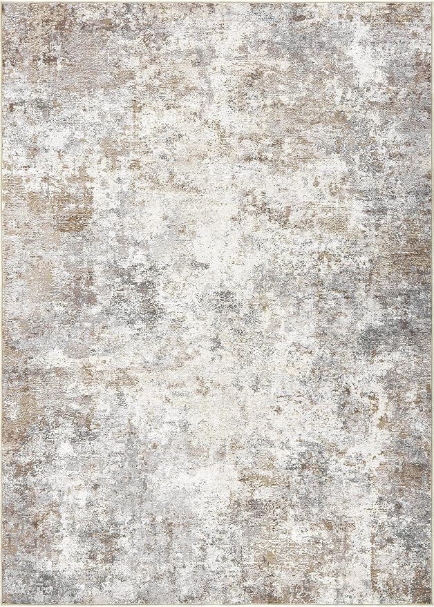 UERMEI 12x15 Area Rug Living Room Rugs Extra Large Brown Grey Carpet | Washable Neutral Modern Abstract Non-Slip Soft Low Pile Floor Rugs for Bedroom Dining Room Home Office Indoor Decor