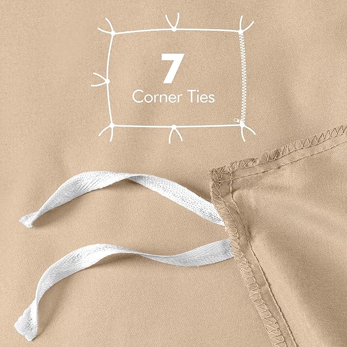 Duvet Cover Twin/Twin XL, 3 PC Cotton Like Polyester, Zipper Closure, Beige | Extra Soft and Breathable, Wrinkle & Fade Resistant, Includes Duvet Cover and 1 Pillow Sham, Comforter Not Included, OekoTex