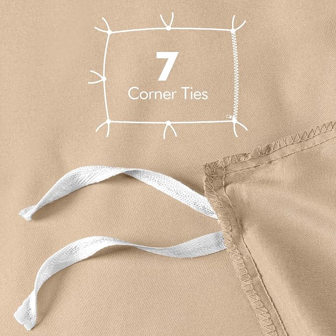 Duvet Cover Full, 3 Piece Cotton Like Polyester With Zipper Closure, Beige | Extra Soft and Breathable, Wrinkle & Fade Resistant, Includes Duvet Cover and 2 Pillow Shams, Comforter Not Included, OekoTex