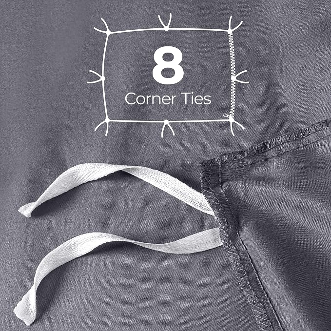 Duvet Cover Cal King, 3 PC Cotton Like PolyesteR, Zipper Closure, Grey | Extra Soft and Breathable, Wrinkle & Fade Resistant, Includes Duvet Cover and 2 Pillow Shams, Comforter Not Included, OekoTex